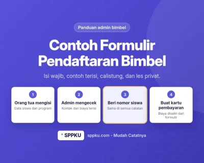 Contoh formulir pendaftaran bimbel dari SPPKU: isi wajib, contoh terisi, versi calistung dan les privat, serta alur setelah formulir diterima