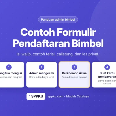 Contoh formulir pendaftaran bimbel dari SPPKU: isi wajib, contoh terisi, versi calistung dan les privat, serta alur setelah formulir diterima