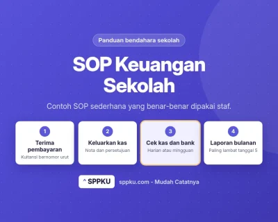 SOP keuangan sekolah dari SPPKU: contoh SOP penerimaan pembayaran, pengeluaran kas, cek kas dan bank, serta laporan bulanan