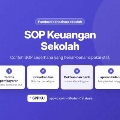 SOP keuangan sekolah dari SPPKU: contoh SOP penerimaan pembayaran, pengeluaran kas, cek kas dan bank, serta laporan bulanan
